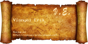 Visnyei Erik névjegykártya